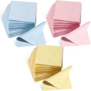 150 Pieces Jewelry Cleaning Cloth Colorful Polishing Cloth Soft Silver Polish Cloth Individually Wrapped Silver Jewelry Cleaner for Silver Gold Platinum Jewelry Glasses Watch Coins, 3.15 x 3.15 Inch in Saudi Arabia
