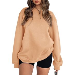 سويت شيرت نسائي من Beaully ذو فتحة رقبة مستديرة وأكمام طويلة، بلوفر كاجوال سادة، قمصان علوية in Kuwait