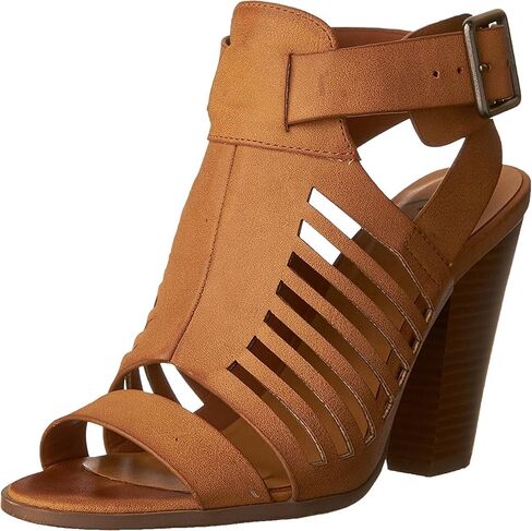 Soda Yummy ~ Gladiator Cutout Stacked Heel Sandal Shoes with Adjustable Ankle Buckle in Saudi Arabia
