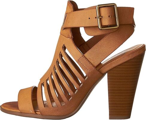 Soda Yummy ~ Gladiator Cutout Stacked Heel Sandal Shoes with Adjustable Ankle Buckle in Saudi Arabia