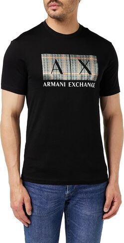 A|X ARMANI EXCHANGE Men's Regular Fit Ax Box Logo Tee in Saudi Arabia