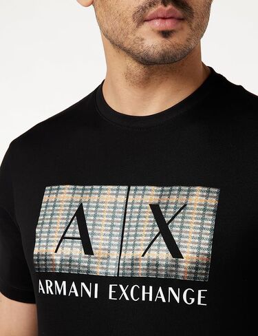 A|X ARMANI EXCHANGE Men's Regular Fit Ax Box Logo Tee in Saudi Arabia
