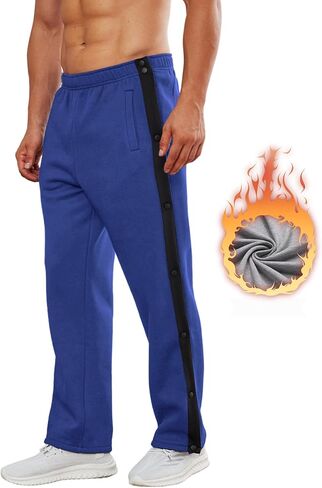 سراويل Deyeek الرجالية القطنية الممزقة بعد العمليات الجراحية من الصوف ذات فتحة عالية بزر كبس كاجوال لكرة السلة مع جيوب in Kuwait