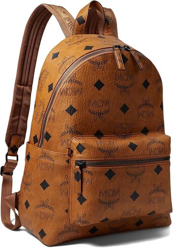 حقيبة ظهر MCM Stark Maxi Monogrammed VI متوسطة الحجم باللون الأسود مقاس واحد in Kuwait