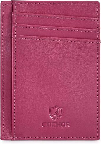 Slim Minimalist Wallet Front Pocket RFID Blocking Real Leather credit card holder for Men & Women in Kuwait