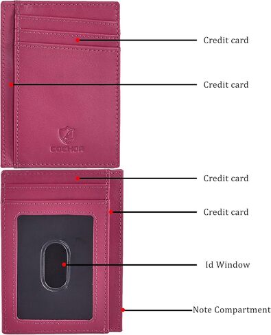 Slim Minimalist Wallet Front Pocket RFID Blocking Real Leather credit card holder for Men & Women in Kuwait