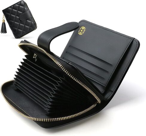 محفظة حامل بطاقات الائتمان الفريدة من BBCREAT، حافظة بطاقات صغيرة بسحاب ومزودة بسحاب، منظم جلدي مبطن للنساء (وردي) in Kuwait