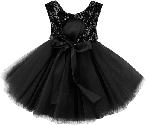 AGQT Baby Girls Dresses Flower Girl Dress Sequins Tutu Dress Sleeveless Kids Princess Birthday Dresses Size 3M-4T in Kuwait