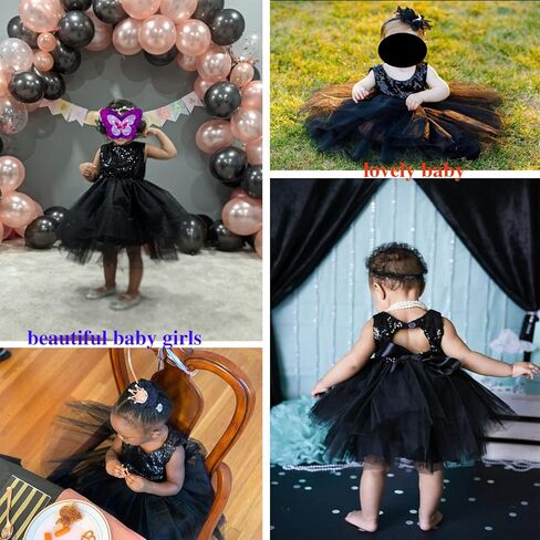 AGQT Baby Girls Dresses Flower Girl Dress Sequins Tutu Dress Sleeveless Kids Princess Birthday Dresses Size 3M-4T in Kuwait