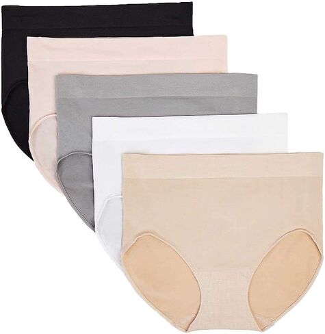 Carole Hochman Women's Underwear Silky Soft Seamless Full Coverage Modern Brief Panties 5 Pack Multipack Regular & Plus Sizes in Kuwait