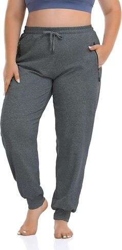 ZERDOCEAN المرأة حجم كبير Sweatpants النشطة مدبب تجريب Caual صالة السراويل الركض السراويل جيوب انغلق in Kuwait