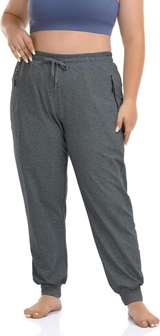 ZERDOCEAN المرأة حجم كبير Sweatpants النشطة مدبب تجريب Caual صالة السراويل الركض السراويل جيوب انغلق in Kuwait