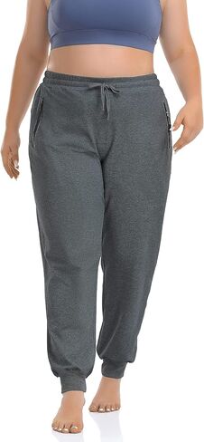 ZERDOCEAN المرأة حجم كبير Sweatpants النشطة مدبب تجريب Caual صالة السراويل الركض السراويل جيوب انغلق in Kuwait