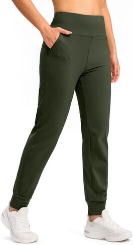 SANTINY المرأة صوف مبطن الركض مقاومة للماء عالية الخصر الحرارية Sweatpants سراويل شتوية المشي لمسافات طويلة الجري جيوب in Kuwait