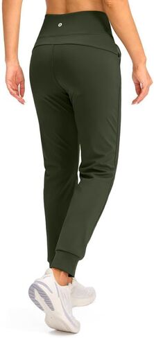 SANTINY المرأة صوف مبطن الركض مقاومة للماء عالية الخصر الحرارية Sweatpants سراويل شتوية المشي لمسافات طويلة الجري جيوب in Kuwait