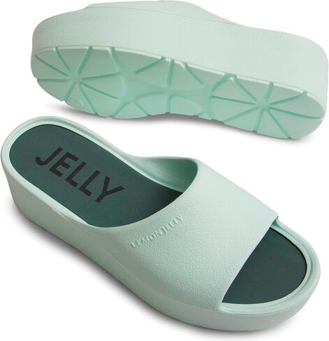 Lemon Jelly Women's Sunny Platform Sandals - Cute Water-Friendly Comfort Wedges for the Beach or Casual Wear - Super Lightweight Slip-On Flip Flops for Ladies in Saudi Arabia
