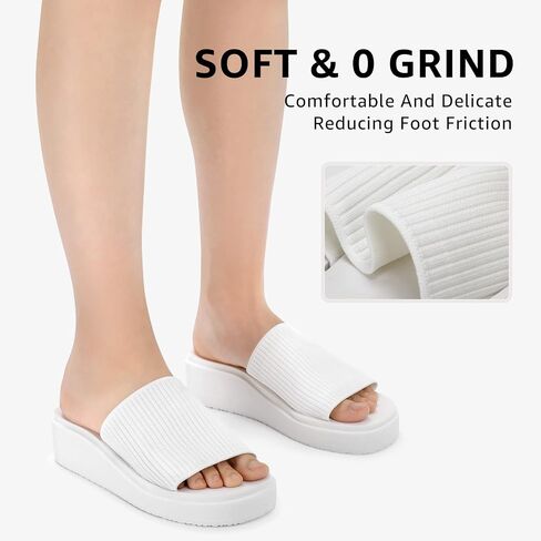 STQ Platform Sandals Women Cute Chunky Slides with Comfort Memory Foam in Saudi Arabia