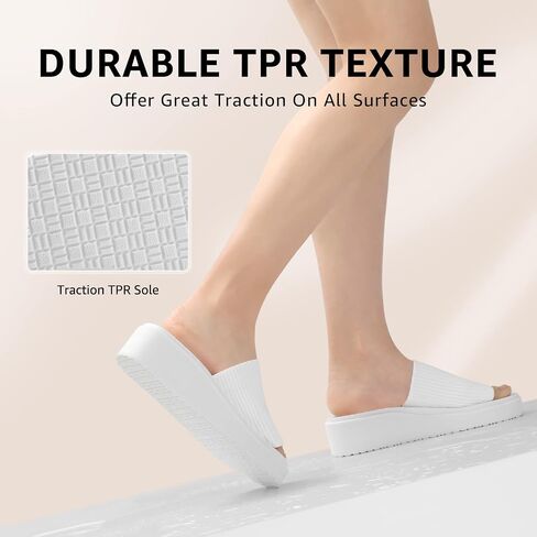 STQ Platform Sandals Women Cute Chunky Slides with Comfort Memory Foam in Saudi Arabia