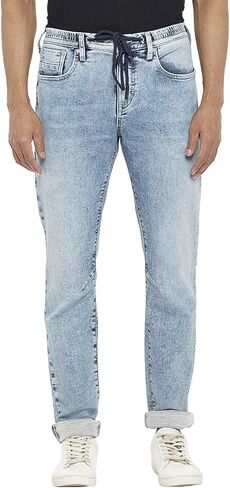 EVERBLUE Men's Light Blue Fashion Denim Joggers in Saudi Arabia