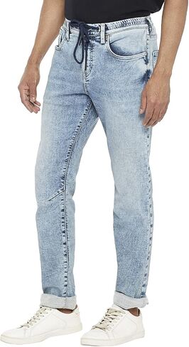 EVERBLUE Men's Light Blue Fashion Denim Joggers in Saudi Arabia