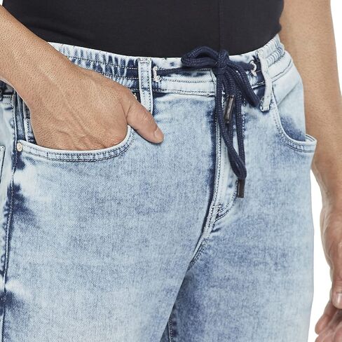 EVERBLUE Men's Light Blue Fashion Denim Joggers in Saudi Arabia