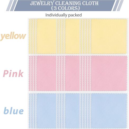 150 Pieces Jewelry Cleaning Cloth Colorful Polishing Cloth Soft Silver Polish Cloth Individually Wrapped Silver Jewelry Cleaner for Silver Gold Platinum Jewelry Glasses Watch Coins, 3.15 x 3.15 Inch in Saudi Arabia