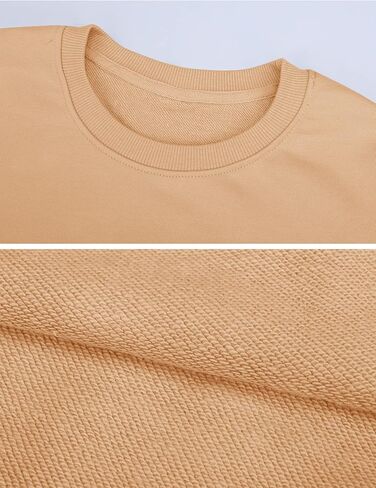 سويت شيرت نسائي من Beaully ذو فتحة رقبة مستديرة وأكمام طويلة، بلوفر كاجوال سادة، قمصان علوية in Kuwait