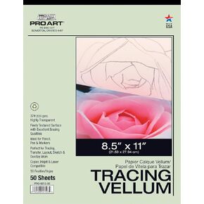 PRO ART Tracing Paper Pad, 8-1/2-inch x 11-inch, 50 Sheet Tape Bound, Translucent in Saudi Arabia