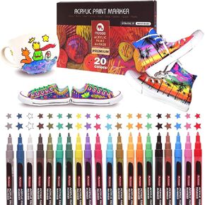 MATTKANE 12 Pack Acrylic Paint Markers Shoes Glass Acrylic Paint Pens 0.7mm Extra-fine Acrylic Paints Colors for Drawing DIY, Metal, Glass, Wood, Stone, Plastic, Paper, Paint for Shoes, Clothes Acrylic Markers in Saudi Arabia
