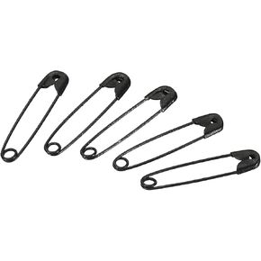 MECCANIXITY Safety Pins 0.71 Inch Nickle Plated Small Sewing Pins for Blankets Skirts Crafts Brooch Making Black 200Pcs