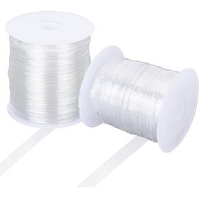 NBEADS 10.94 Yards(10m) Clear Elastic Strap, 15mm/0.59inch Wide Transparent Elastic Band Clear Bra Strap Lightweight Clear Elastic for DIY Shoulder Bra Clothes Sewing Project, 0.2mm Thick