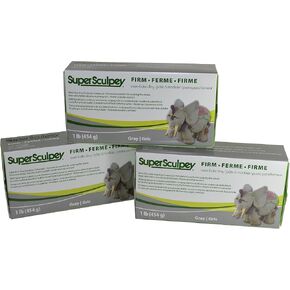 Super Sculpey Sculpting Compound Extra-Firm Gray Oven-Bake Clay - Shatter and Chip Resistant - 1 Lb, Pack of 3 in Kuwait