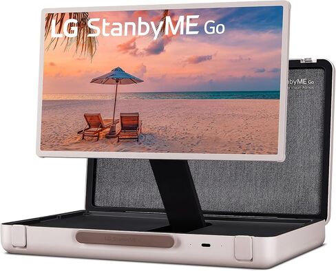 LG 27-Inch Class StanbyMe 1080p-Portable Touch-Screen-Monitor 27ART10AKPL, Built-in Battery, Full Swivel Rotation, 60Hz Refresh Rate, Calming Beige in Kuwait