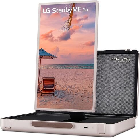 LG 27-Inch Class StanbyMe 1080p-Portable Touch-Screen-Monitor 27ART10AKPL, Built-in Battery, Full Swivel Rotation, 60Hz Refresh Rate, Calming Beige in Kuwait
