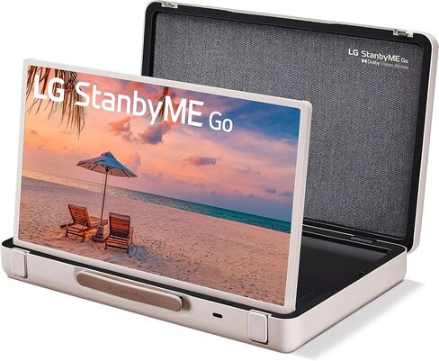 LG 27-Inch Class StanbyMe 1080p-Portable Touch-Screen-Monitor 27ART10AKPL, Built-in Battery, Full Swivel Rotation, 60Hz Refresh Rate, Calming Beige in Kuwait