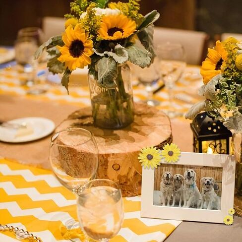 HADDIY Resin Sunflower for Craft,50 Pcs Small Flatback Yellow Decorative Daisy Flowers for Scrapbook Embellishment,DIY and Sunflower Party Decorations-No Hole in Kuwait