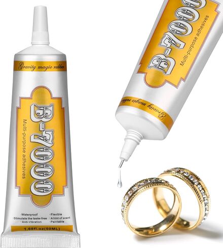 B7000 Rhinestone Jewelry Glue Clear, B-7000 Glue 3.7 fl oz Upgrade Multi-Function Adhesive Super Glue with Cap & Precision Tip for Repair, Small Hobby Models, Metal Stone Crafts, Fabric, Shoes(110ML) in Kuwait