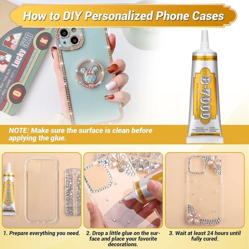 B7000 Rhinestone Jewelry Glue Clear, B-7000 Glue 3.7 fl oz Upgrade Multi-Function Adhesive Super Glue with Cap & Precision Tip for Repair, Small Hobby Models, Metal Stone Crafts, Fabric, Shoes(110ML) in Kuwait