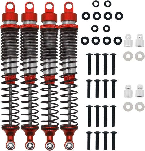 4 قطع من خليط معدني كامل ممتص للصدمات 130 ملم لسيارة RC 1-10 HSP RGT Himoto Redcat (أحمر) in Kuwait