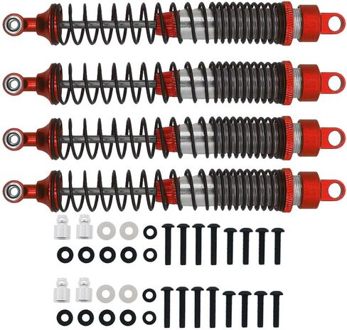 4 قطع من خليط معدني كامل ممتص للصدمات 130 ملم لسيارة RC 1-10 HSP RGT Himoto Redcat (أحمر) in Kuwait