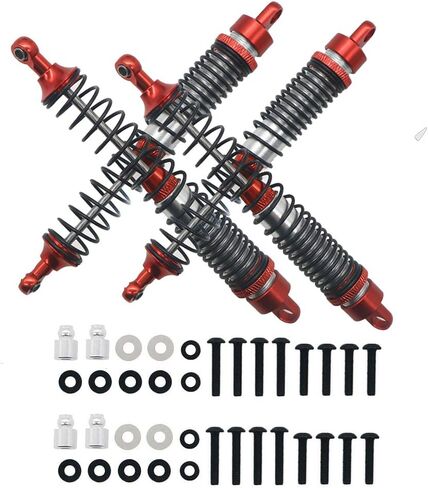 4 قطع من خليط معدني كامل ممتص للصدمات 130 ملم لسيارة RC 1-10 HSP RGT Himoto Redcat (أحمر) in Kuwait