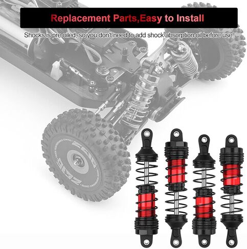 مجموعة 4 قطع من سيارات RC ممتصة للصدمات متوافقة مع 1/14 WLtoys 144001/144010، Team Associated 1/14 Reflex 14B RC Buggy Racing على الطرق الوعرة 1:14 1:16 مقياس RC أجزاء سيارات مطورة - أزرق in Kuwait