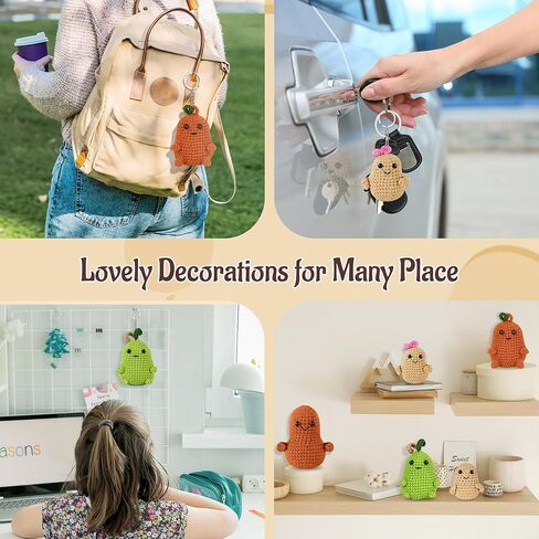 مجموعات تاكيو كروشيه، 5 قطع بطاطس إيجابية، مجموعة كروشيه للمبتدئين، لوازم أدوات الحياكة DIY للأطفال والكبار الذين يتعلمون من خلال دروس فيديو خطوة بخطوة - غزل كافٍ للكروشيه 5-7 مجموعات بطاطس in Kuwait