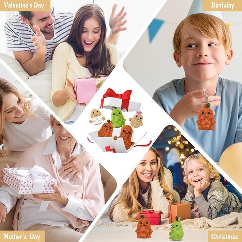 مجموعات تاكيو كروشيه، 5 قطع بطاطس إيجابية، مجموعة كروشيه للمبتدئين، لوازم أدوات الحياكة DIY للأطفال والكبار الذين يتعلمون من خلال دروس فيديو خطوة بخطوة - غزل كافٍ للكروشيه 5-7 مجموعات بطاطس in Kuwait