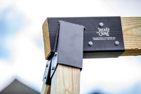 أطقم أرجوحة خشبية شديدة التحمل من جاك آند يونيو - دعامة معدنية ومعدات لتركيب مجموعة اللعب بشكل آمن وسهل in Kuwait