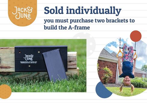 أطقم أرجوحة خشبية شديدة التحمل من جاك آند يونيو - دعامة معدنية ومعدات لتركيب مجموعة اللعب بشكل آمن وسهل in Kuwait