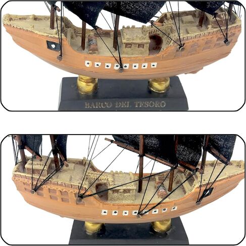 سفينة الكنز الصينية بوليريسين من NAUTIMALL ديكور المراكب الشراعية Zhenghe نموذج السفينة الطويلة هدية ديكور الحمام البحري لغرفة الأطفال in Kuwait