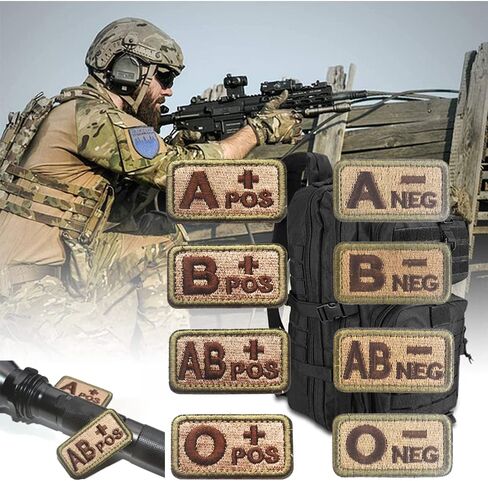 2 قطعة بقع AliPlus نوع الدم O + بقع نقاط البيع الإيجابية المطرزة التكتيكية المعنويات التصحيح هوك وحلقة (O +) in Kuwait