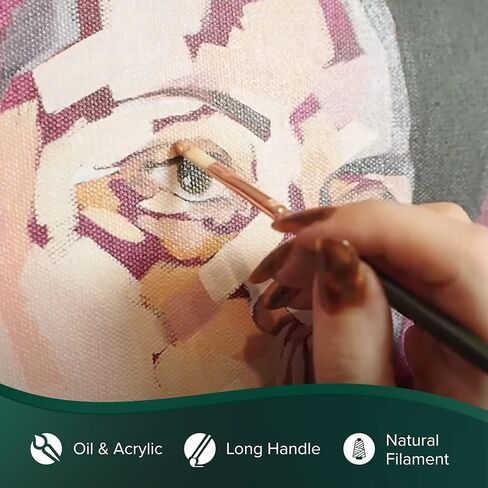 Silver Brush Limited 1002 Grand Prix Bright Brush for Oil Paintings, Size 2, Long Handle in Kuwait