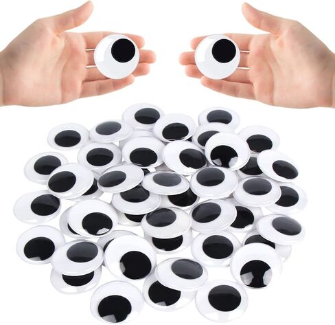 LOMIMOS 2inch Black Wiggle Googly Eyes with Self-Adhesive,Large Black Round Plastic Googly Eyes for DIY Craft Decoration(50PCS) in Saudi Arabia